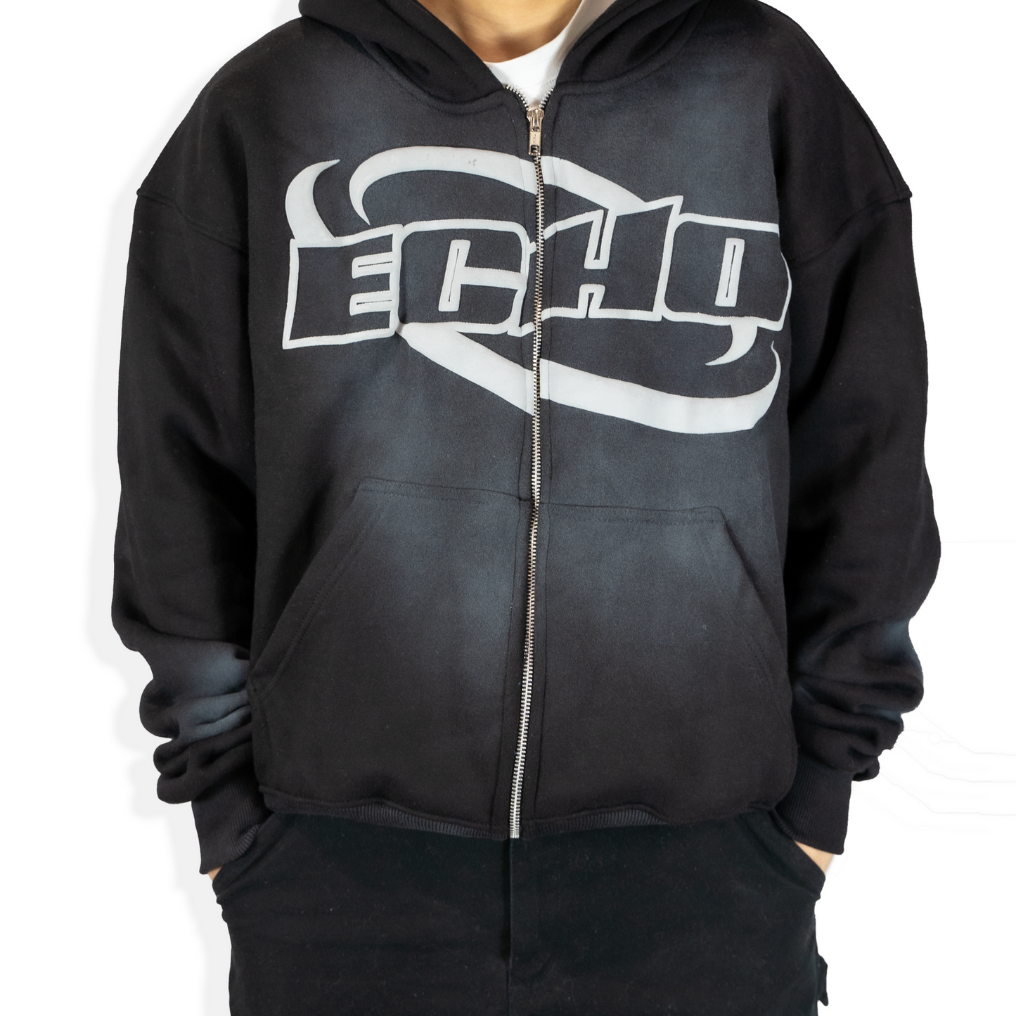 Echo Project 1 Zip Up - Black (Sunfaded)