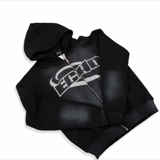 Echo Project 1 Zip Up - Black (Sunfaded)